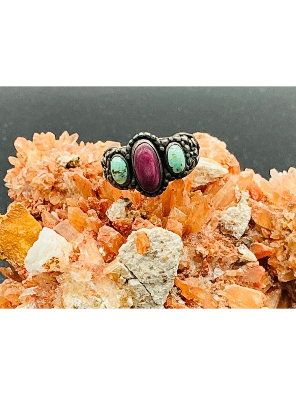 Carolyn Pollack Relios Turquoise & Rhodolite Sterling Ring